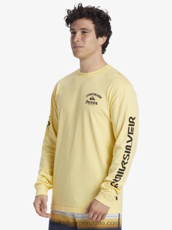 Quiksilver x Pacifico N8LNT5 hombres oro camiseta de manga larga tirador directo
