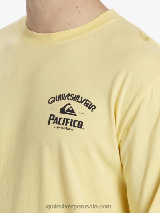 Quiksilver x Pacifico N8LNT5 hombres oro camiseta de manga larga tirador directo