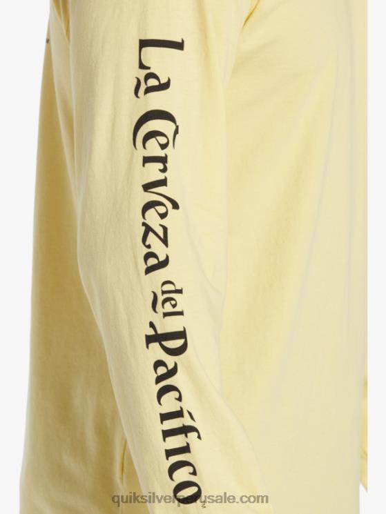Quiksilver x Pacifico N8LNT5 hombres oro camiseta de manga larga tirador directo