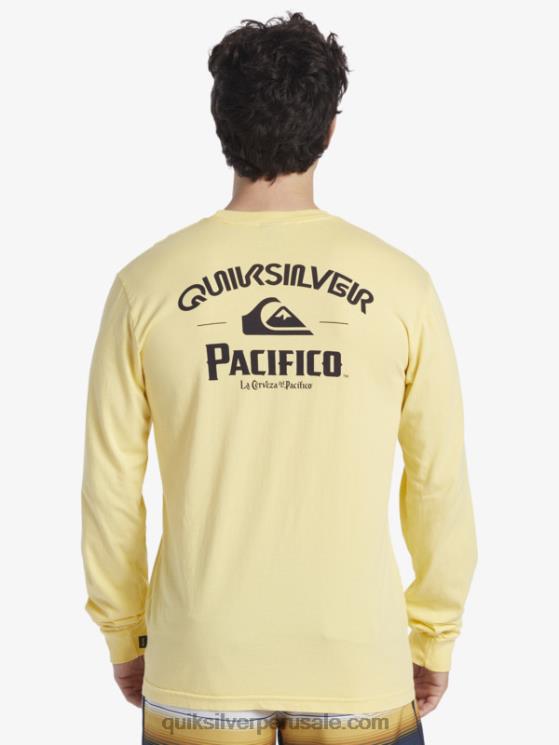 Quiksilver x Pacifico N8LNT5 hombres oro camiseta de manga larga tirador directo