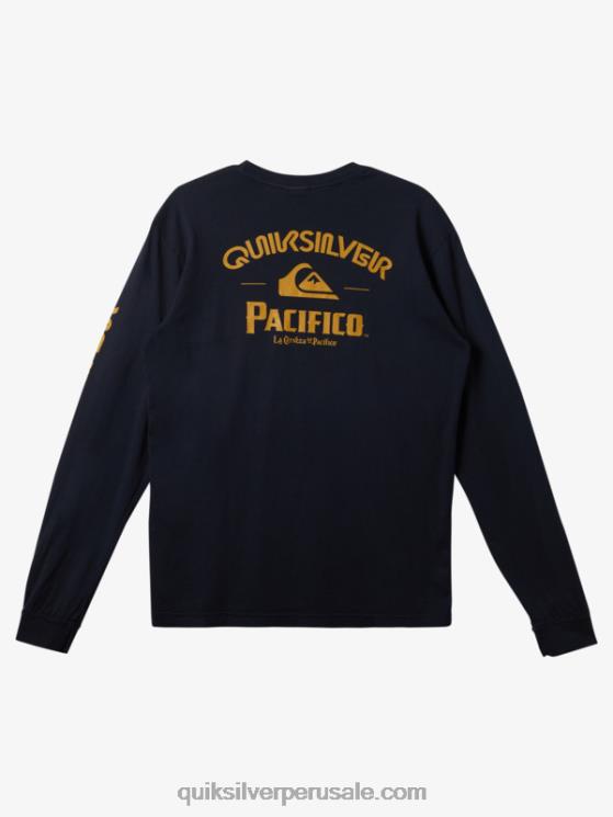 Quiksilver x Pacifico N8LNT6 hombres chaqueta azul marino camiseta de manga larga tirador directo