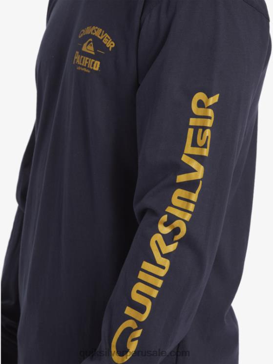 Quiksilver x Pacifico N8LNT6 hombres chaqueta azul marino camiseta de manga larga tirador directo