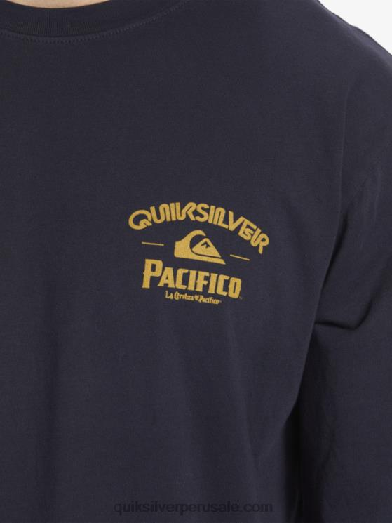 Quiksilver x Pacifico N8LNT6 hombres chaqueta azul marino camiseta de manga larga tirador directo