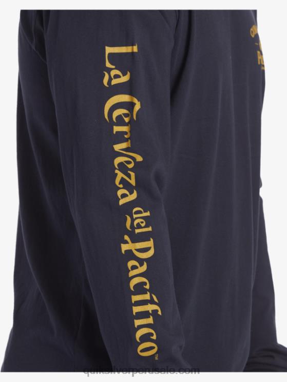 Quiksilver x Pacifico N8LNT6 hombres chaqueta azul marino camiseta de manga larga tirador directo
