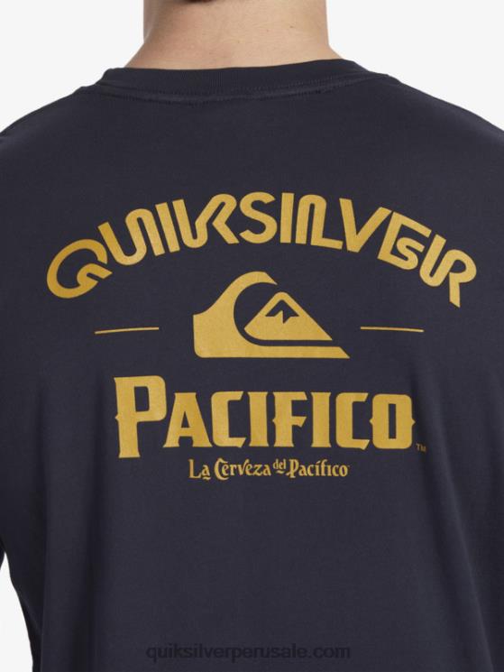 Quiksilver x Pacifico N8LNT6 hombres chaqueta azul marino camiseta de manga larga tirador directo