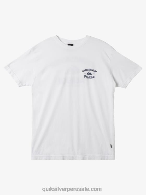 Quiksilver x Pacifico N8LNT7 hombres blanco camiseta de tirador recto