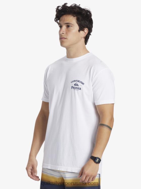 Quiksilver x Pacifico N8LNT7 hombres blanco camiseta de tirador recto