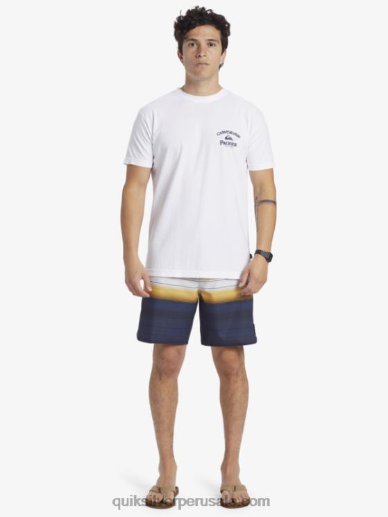 Quiksilver x Pacifico N8LNT7 hombres blanco camiseta de tirador recto