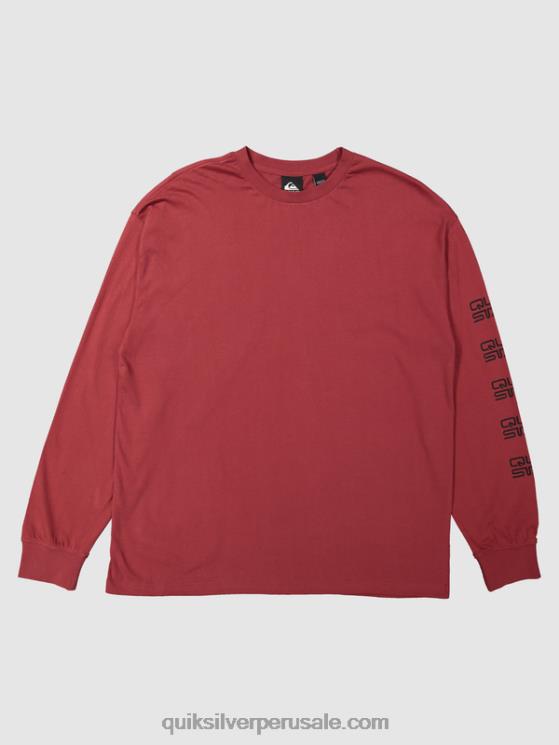 Quiksilver x Stab N8LNT1844 hombres vino rubí camiseta orgánica de manga larga