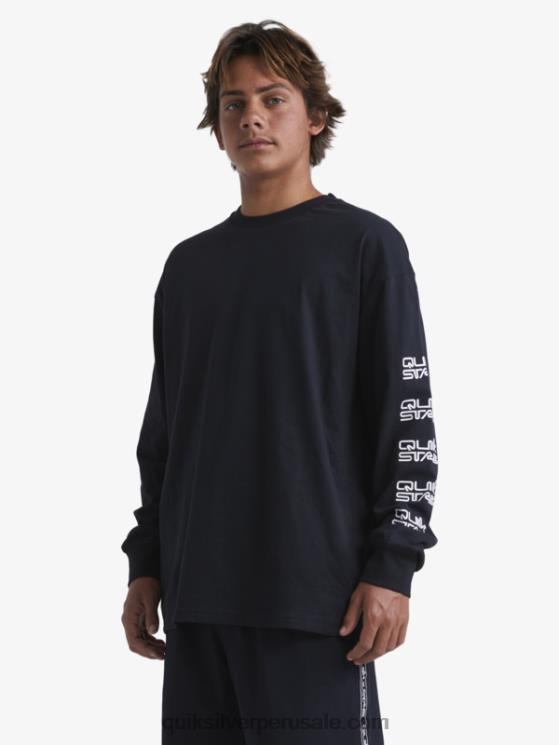 Quiksilver x Stab N8LNT1845 hombres negro camiseta orgánica de manga larga