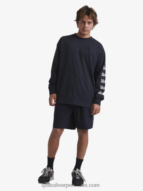 Quiksilver x Stab N8LNT1845 hombres negro camiseta orgánica de manga larga