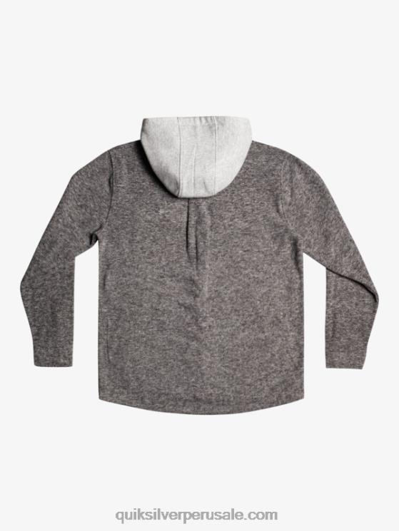 Quiksilver N8LNT1472 hombres brezo gris oscuro chamarra polar con cremallera y capucha super swell