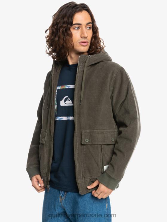 Quiksilver N8LNT1557 hombres hoja de uva chamarra de pana con tres largueros