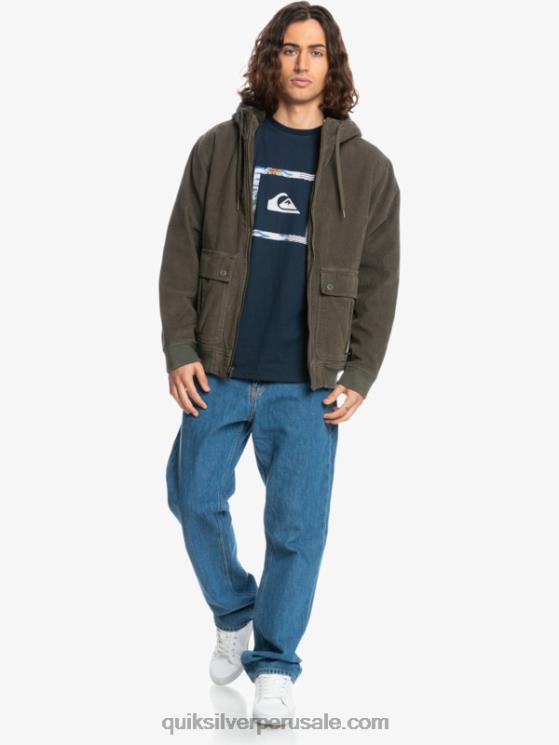 Quiksilver N8LNT1557 hombres hoja de uva chamarra de pana con tres largueros