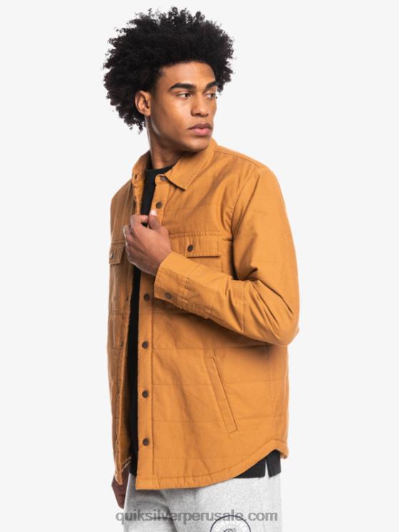 Quiksilver N8LNT1567 hombres azúcar morena chamarra de trabajo de lona downrail