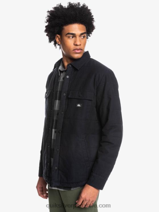 Quiksilver N8LNT1568 hombres negro chamarra de trabajo de lona downrail
