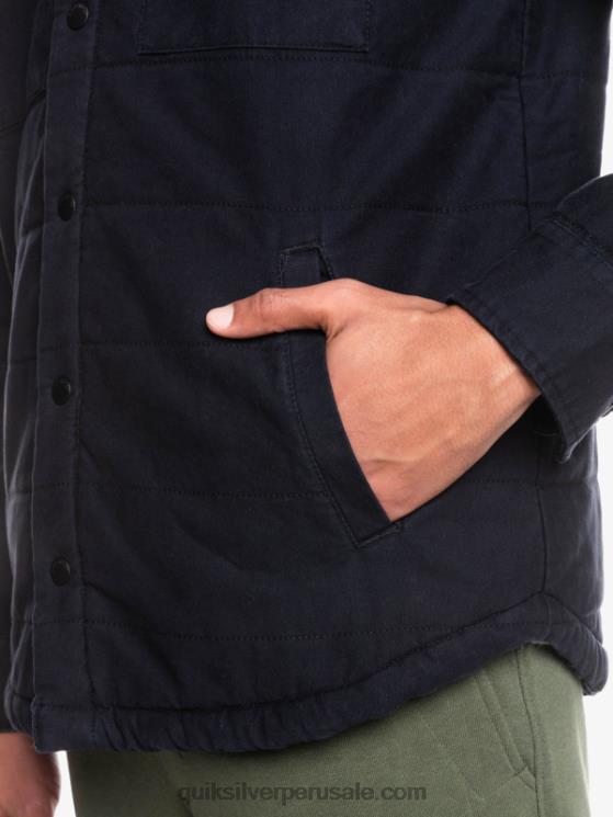 Quiksilver N8LNT1568 hombres negro chamarra de trabajo de lona downrail