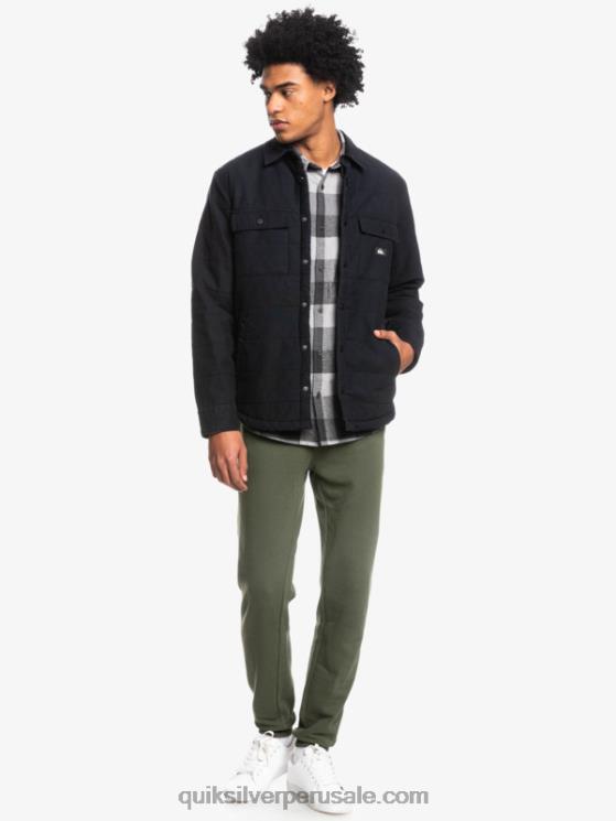 Quiksilver N8LNT1568 hombres negro chamarra de trabajo de lona downrail