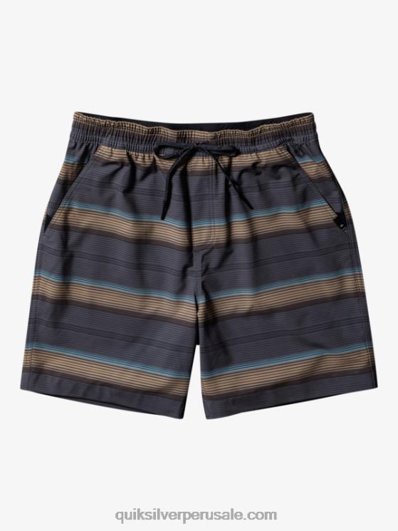 Quiksilver N8LNT100 hombres playa shorts de playa con estampado de anfibios taxer 18