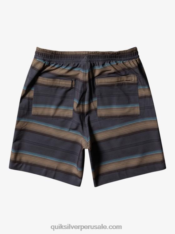 Quiksilver N8LNT100 hombres playa shorts de playa con estampado de anfibios taxer 18