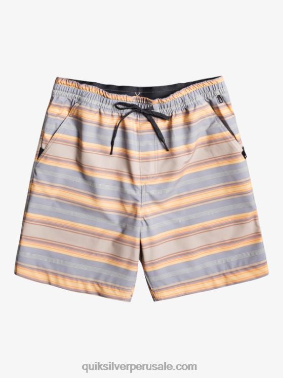 Quiksilver N8LNT104 hombres raya plaza taupe surf days shorts de playa con estampado de anfibios taxer 18