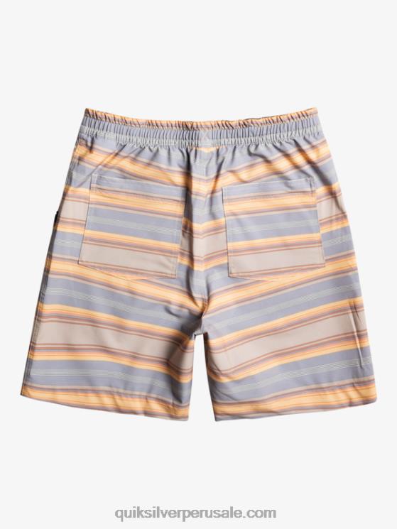 Quiksilver N8LNT104 hombres raya plaza taupe surf days shorts de playa con estampado de anfibios taxer 18
