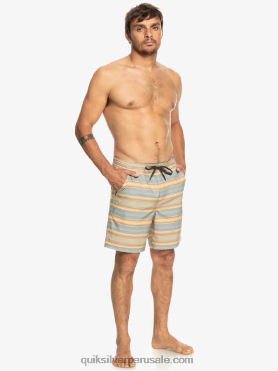 Quiksilver N8LNT104 hombres raya plaza taupe surf days shorts de playa con estampado de anfibios taxer 18