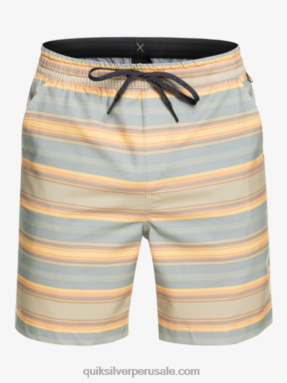 Quiksilver N8LNT104 hombres raya plaza taupe surf days shorts de playa con estampado de anfibios taxer 18