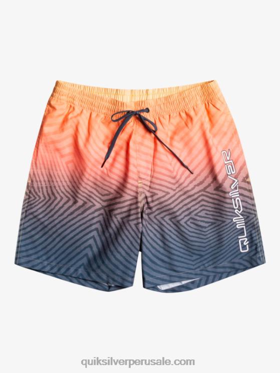 Quiksilver N8LNT1179 hombres azul marino medianoche logotipo deformado todos los días 17 voleas