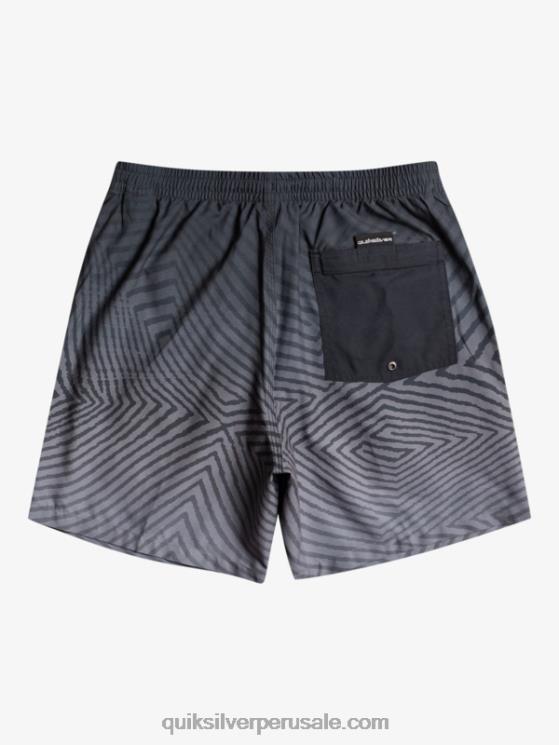 Quiksilver N8LNT1180 hombres negro logotipo deformado todos los días 17 voleas