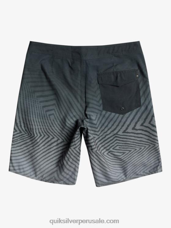 Quiksilver N8LNT1281 hombres negro shorts de playa de todos los días warp fade 20