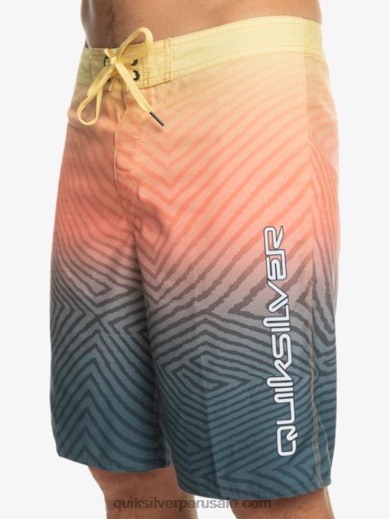Quiksilver N8LNT1284 hombres azul marino medianoche shorts de playa de todos los días warp fade 20