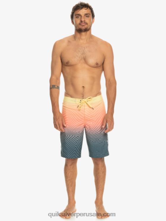 Quiksilver N8LNT1284 hombres azul marino medianoche shorts de playa de todos los días warp fade 20