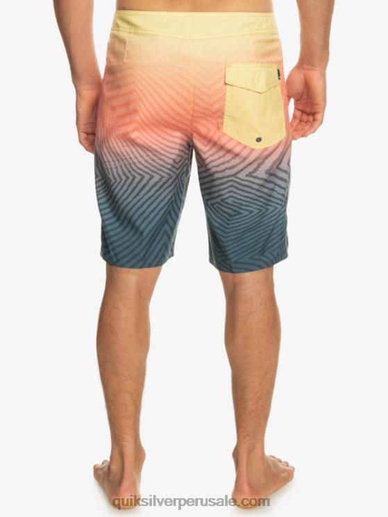 Quiksilver N8LNT1284 hombres azul marino medianoche shorts de playa de todos los días warp fade 20
