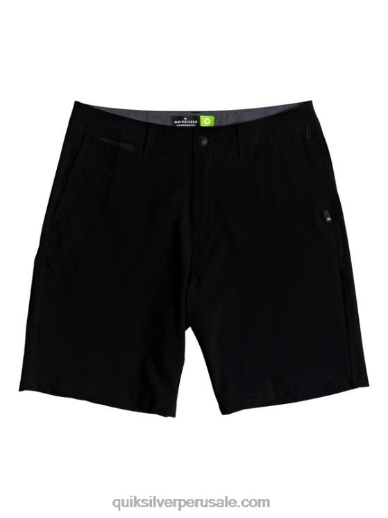 Quiksilver N8LNT1317 hombres negro shorts híbridos union anfibio 20