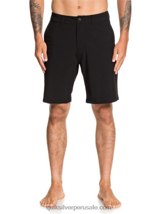 Quiksilver N8LNT1317 hombres negro shorts híbridos union anfibio 20