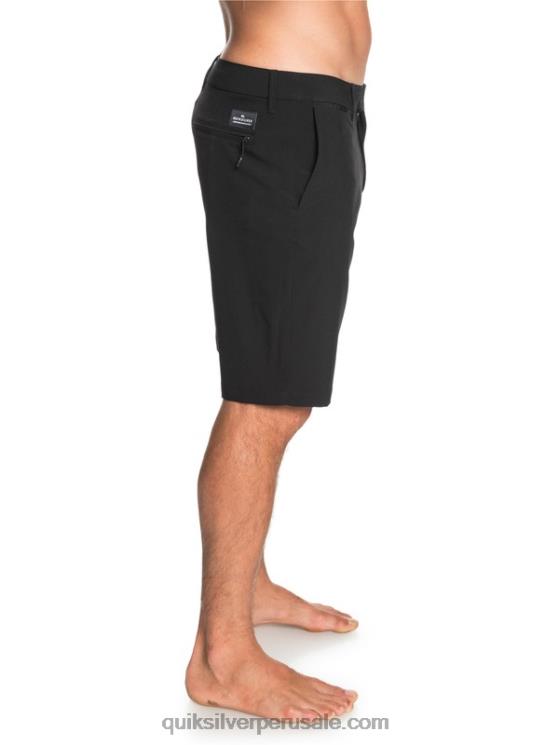 Quiksilver N8LNT1317 hombres negro shorts híbridos union anfibio 20