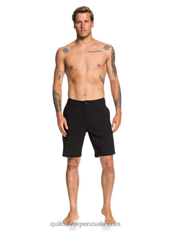 Quiksilver N8LNT1317 hombres negro shorts híbridos union anfibio 20