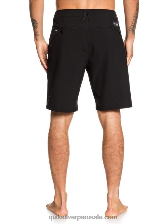Quiksilver N8LNT1317 hombres negro shorts híbridos union anfibio 20