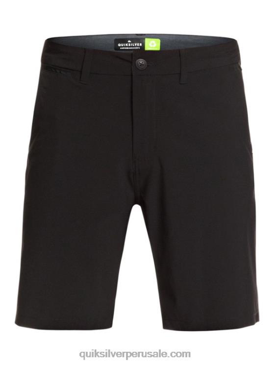 Quiksilver N8LNT1317 hombres negro shorts híbridos union anfibio 20