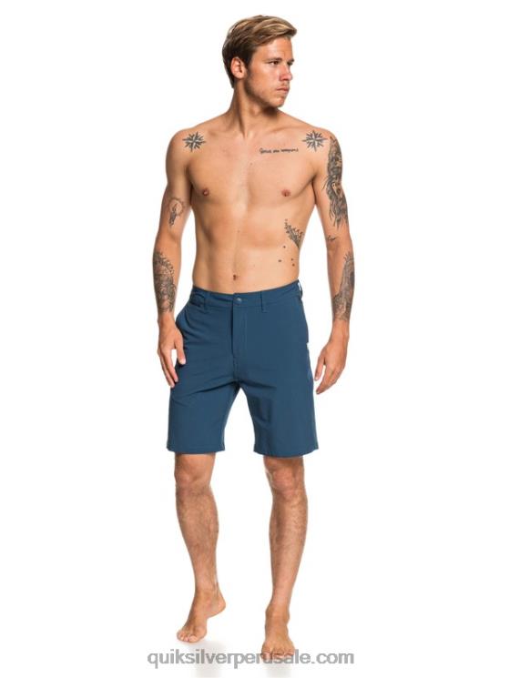 Quiksilver N8LNT1320 hombres mayólica azul shorts híbridos union anfibio 20