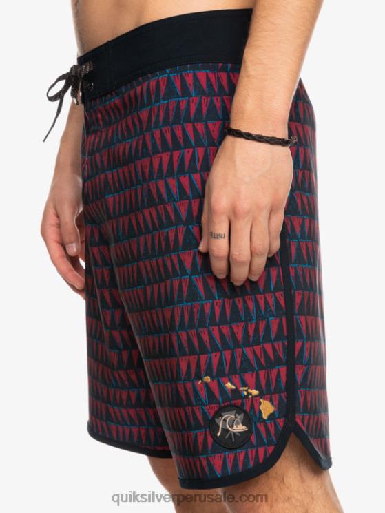 Quiksilver N8LNT1322 hombres vino rubí shorts de playa surfsilk hawaii scallop 19