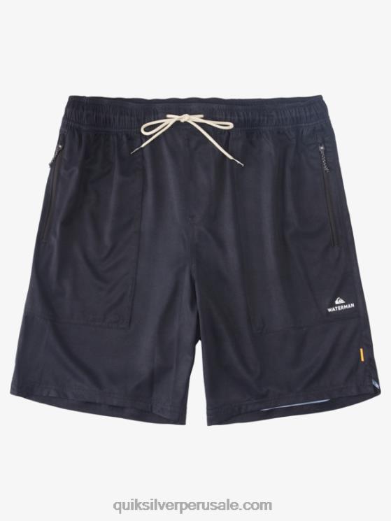 Quiksilver N8LNT1324 hombres negro shorts de playa waterman scout con cremallera anfibio 20
