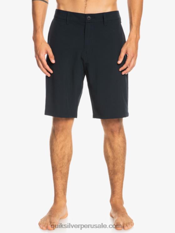 Quiksilver N8LNT138 hombres negro pantalones cortos híbridos Ocean Union Amphibian 20