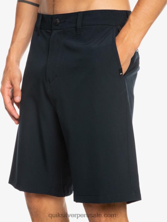 Quiksilver N8LNT138 hombres negro pantalones cortos híbridos Ocean Union Amphibian 20