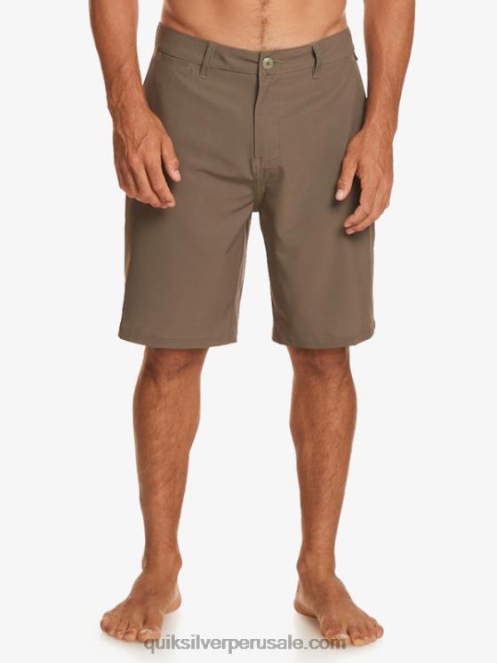 Quiksilver N8LNT140 hombres mayor marrón pantalones cortos híbridos Ocean Union Amphibian 20