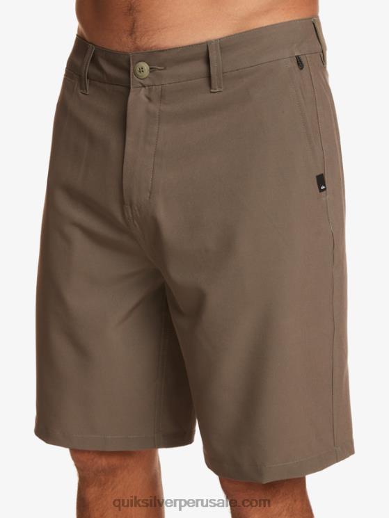 Quiksilver N8LNT140 hombres mayor marrón pantalones cortos híbridos Ocean Union Amphibian 20