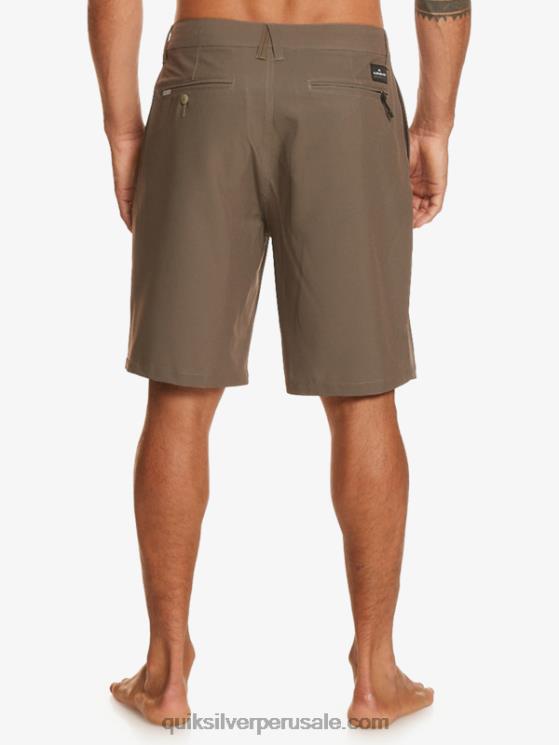 Quiksilver N8LNT140 hombres mayor marrón pantalones cortos híbridos Ocean Union Amphibian 20