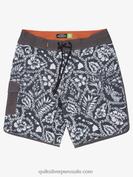 Quiksilver N8LNT1417 hombres llegada negra lei shorts de baño lei 20 festoneados de la llegada de waterman
