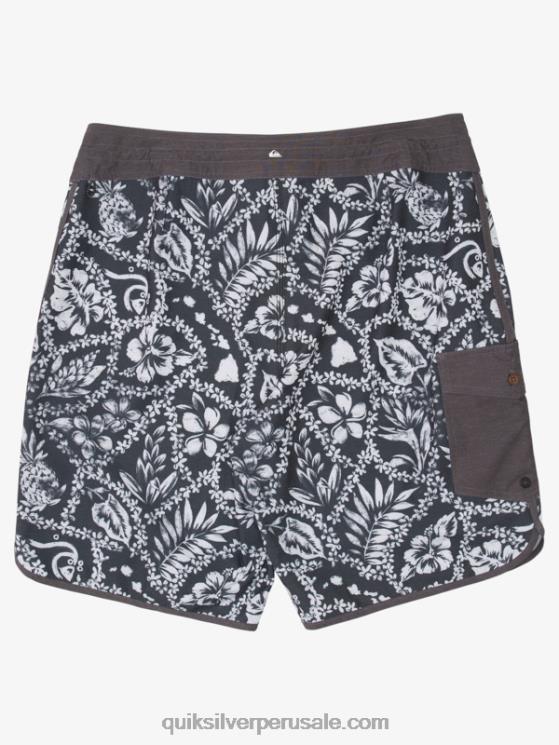 Quiksilver N8LNT1417 hombres llegada negra lei shorts de baño lei 20 festoneados de la llegada de waterman